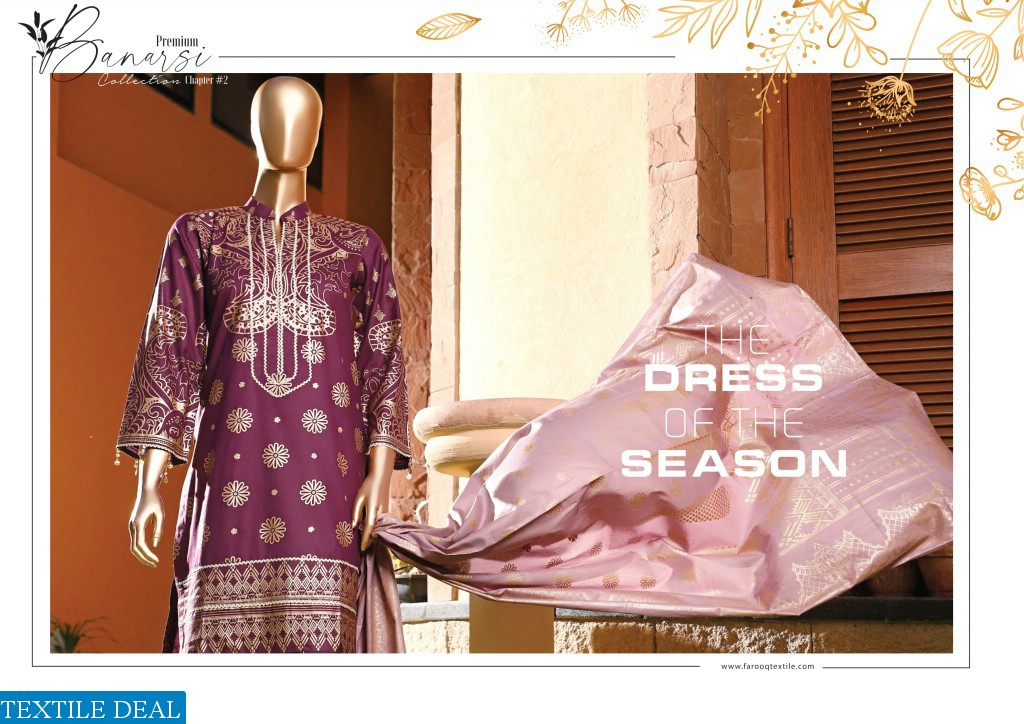 FAROOQ TEXTILES MOOSAJEE BANARASI VOL 2 CAMBRIC ORIGINAL PAKISTANI SUITS