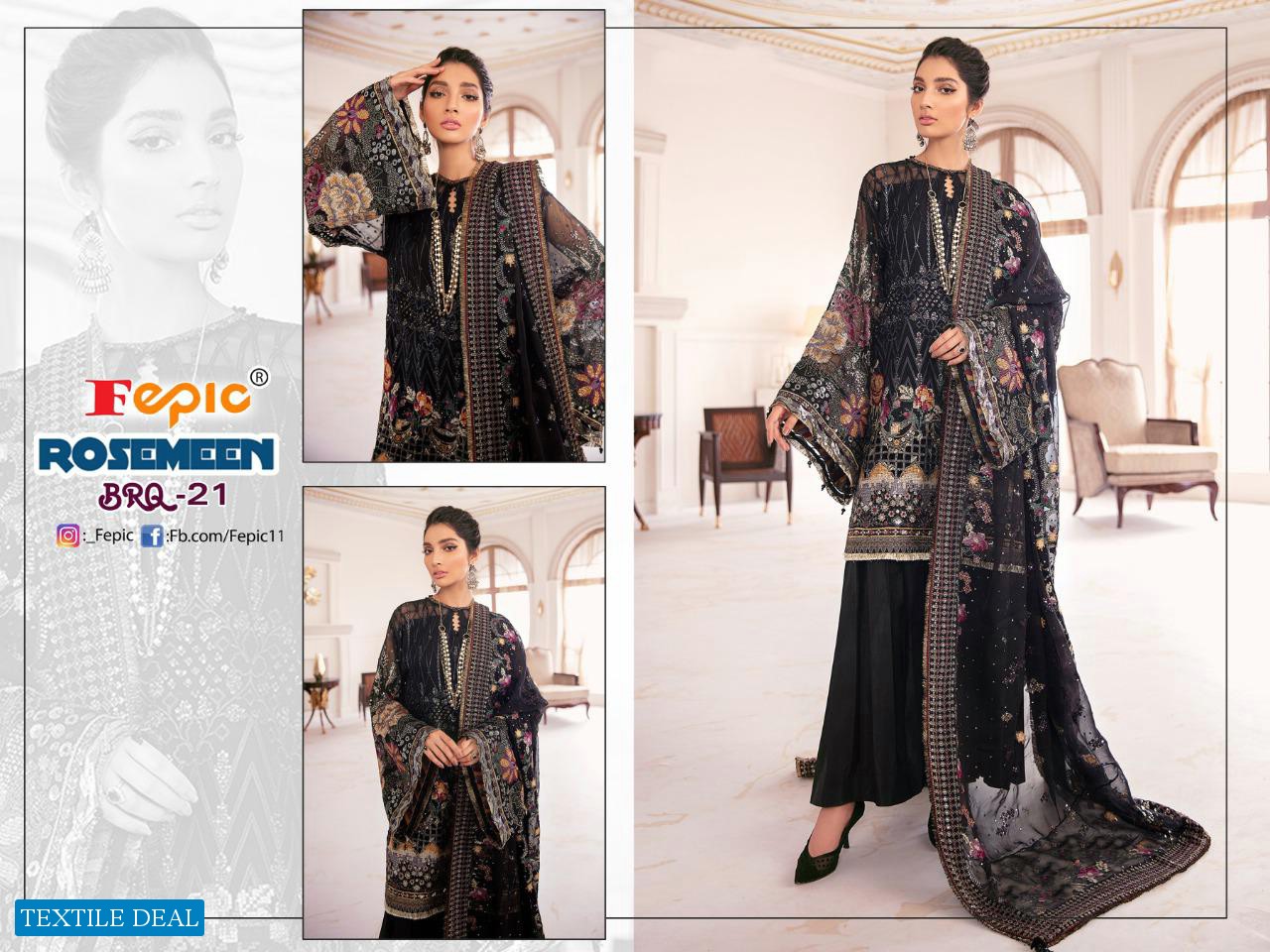 FEPIC BRQ 21 BY ROSEMEEN GEORGETTE NET PAKISTANI EID SALWAR KAMEEZ