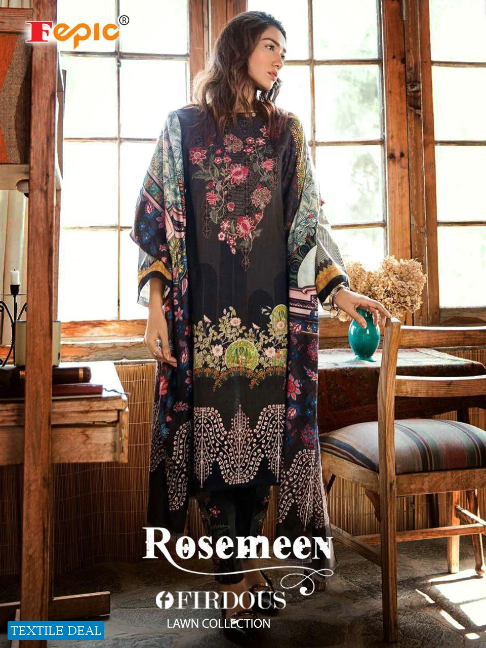 FEPIC FIRDOUS LAWN BY ROSEMEEN CAMBRIC COTTON PAKISTANI SUMMER SUITS