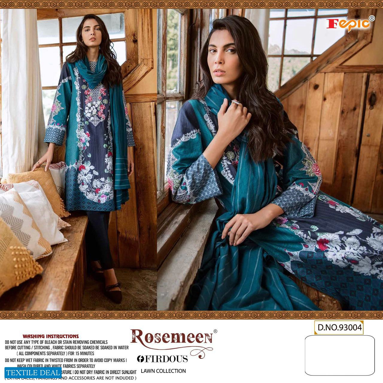 FEPIC FIRDOUS LAWN BY ROSEMEEN CAMBRIC COTTON PAKISTANI SUMMER SUITS
