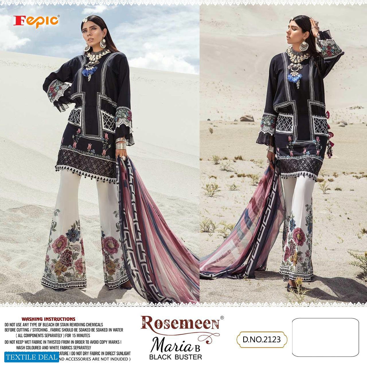 FEPIC MARIA B BLACK BUSTER COTTON PAKISTANI SALWAR KAMEEZ