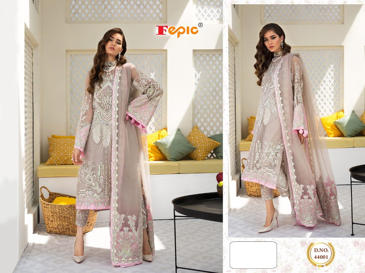 FEPIC PRESENT ROSEMEEN EL MONTE NET PARTY WEAR PAKISTANI SUIT TRADER