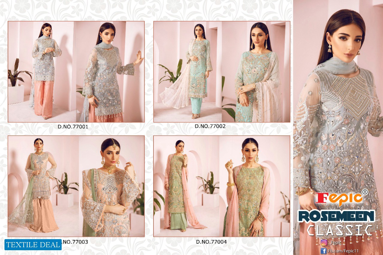 FEPIC ROSEMEEN CLASSIC NET GEORGETTE PAKISTANI SALWAR SUITS
