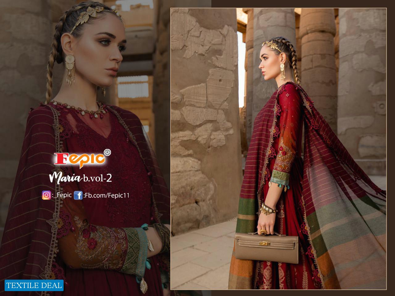 FEPIC ROSEMEEN MARIA B VOL 2 PAKISTANI COTTON LADIES SUITS WHOLESALER