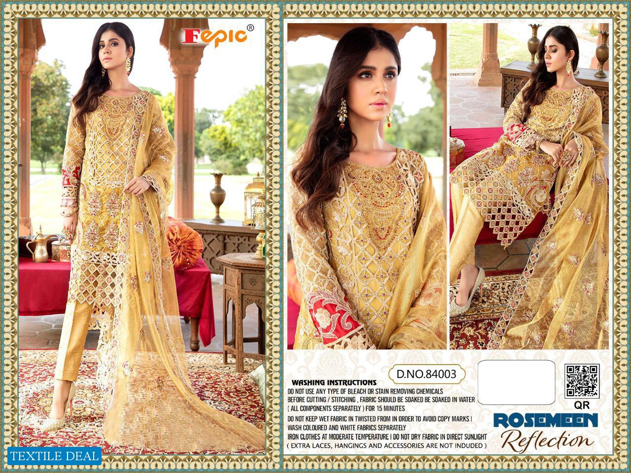 FEPIC ROSEMEEN REFLECTION GEORGETTE ORGANZA PARTY WEAR PAKISTANI SUITS