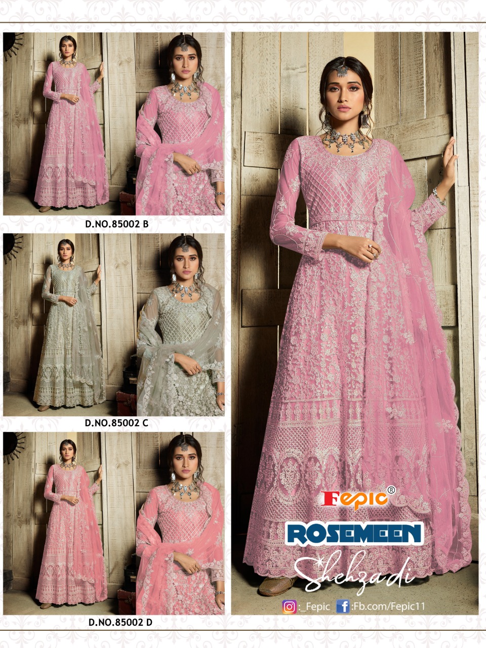 FEPIC ROSEMEEN SHEHZADI BLOCKBUSTER VOL 3 NET LONG DESIGNER BRIDAL CONCEPT SUITS WHOLESALER