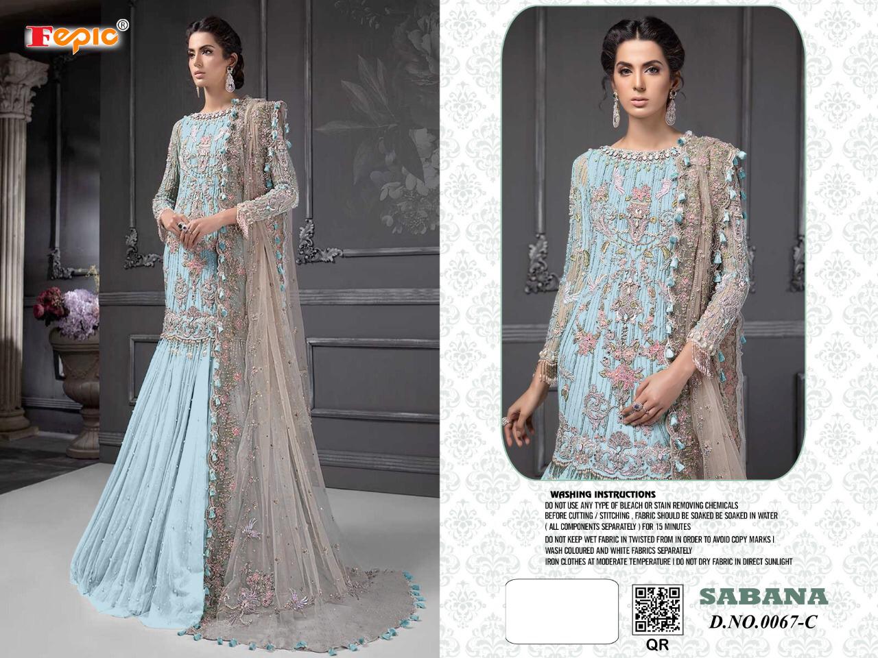 FEPIC SABANA BLOCKBUSTER NET HEAVY EMBROIDERY PAKISTANI SALWAR KAMEEZ