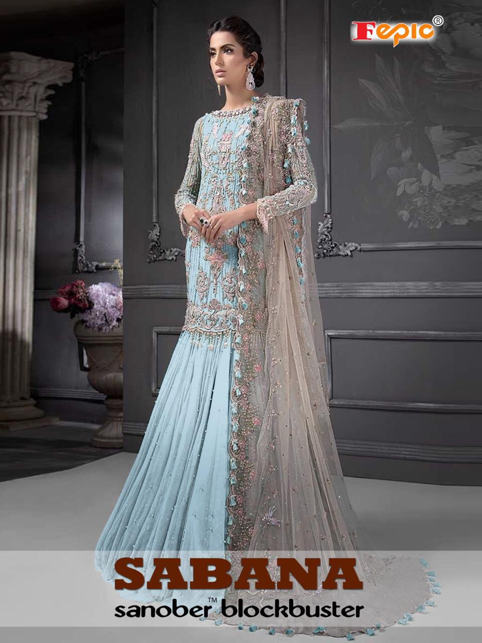 FEPIC SABANA BLOCKBUSTER NET HEAVY EMBROIDERY PAKISTANI SALWAR KAMEEZ