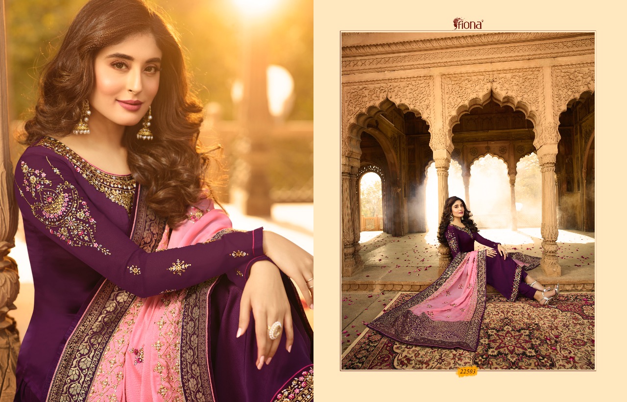 FIONA KRITIKA HEAVY DUPATTA VOL 9 SATIN GEORGETTE PARTY WEAR SUIT WHOLESALER