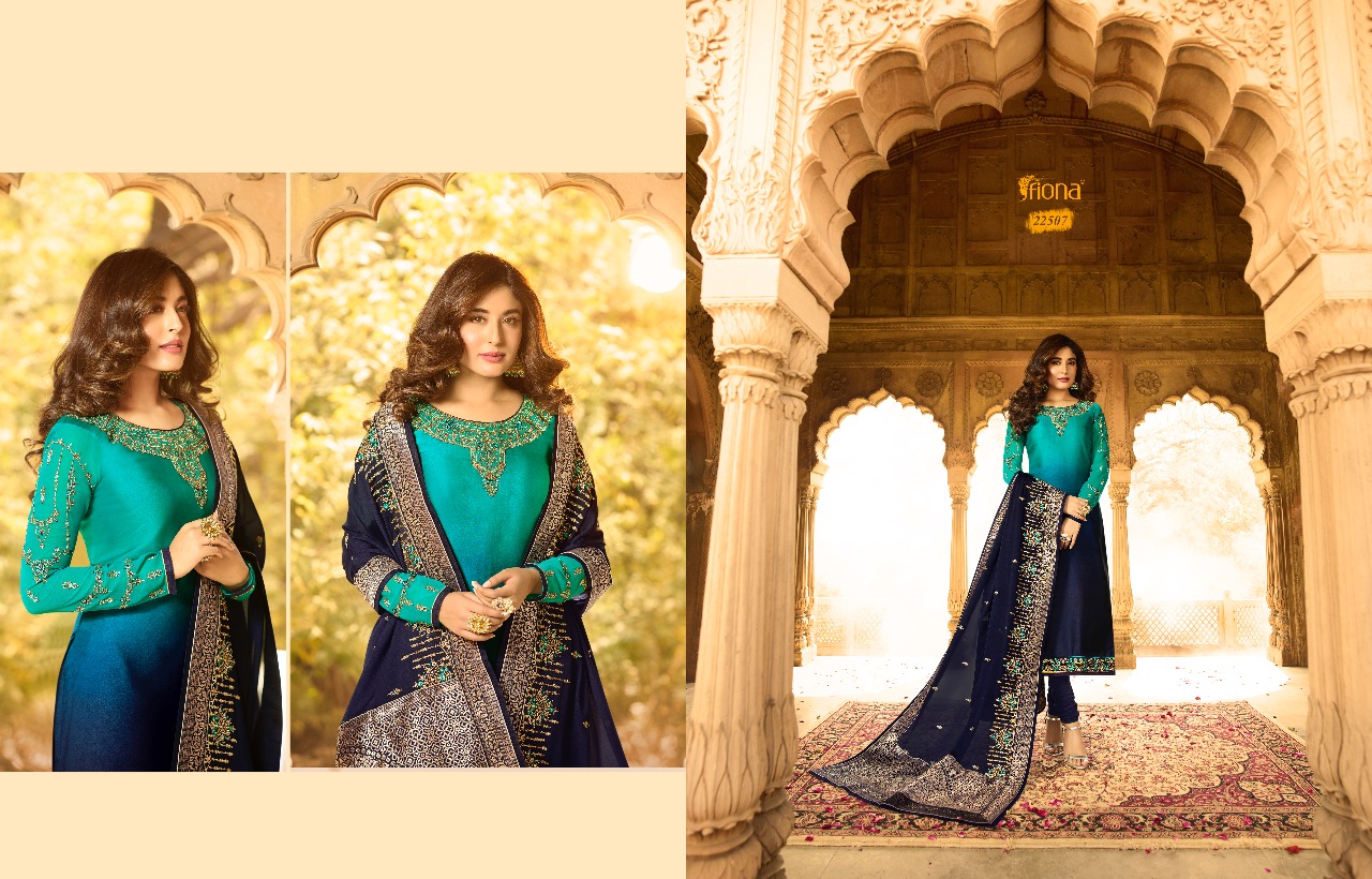 FIONA KRITIKA HEAVY DUPATTA VOL 9 SATIN GEORGETTE PARTY WEAR SUIT WHOLESALER