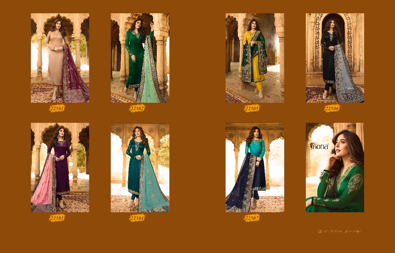 FIONA KRITIKA HEAVY DUPATTA VOL 9 SATIN GEORGETTE PARTY WEAR SUIT WHOLESALER