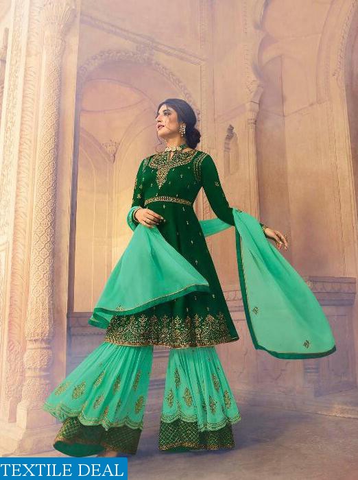FIONA KRITIKA HEAVY LEHENGA VOL 2 SATIN GEORGETTE SHARARA STYLE PARTY WEAR SUIT