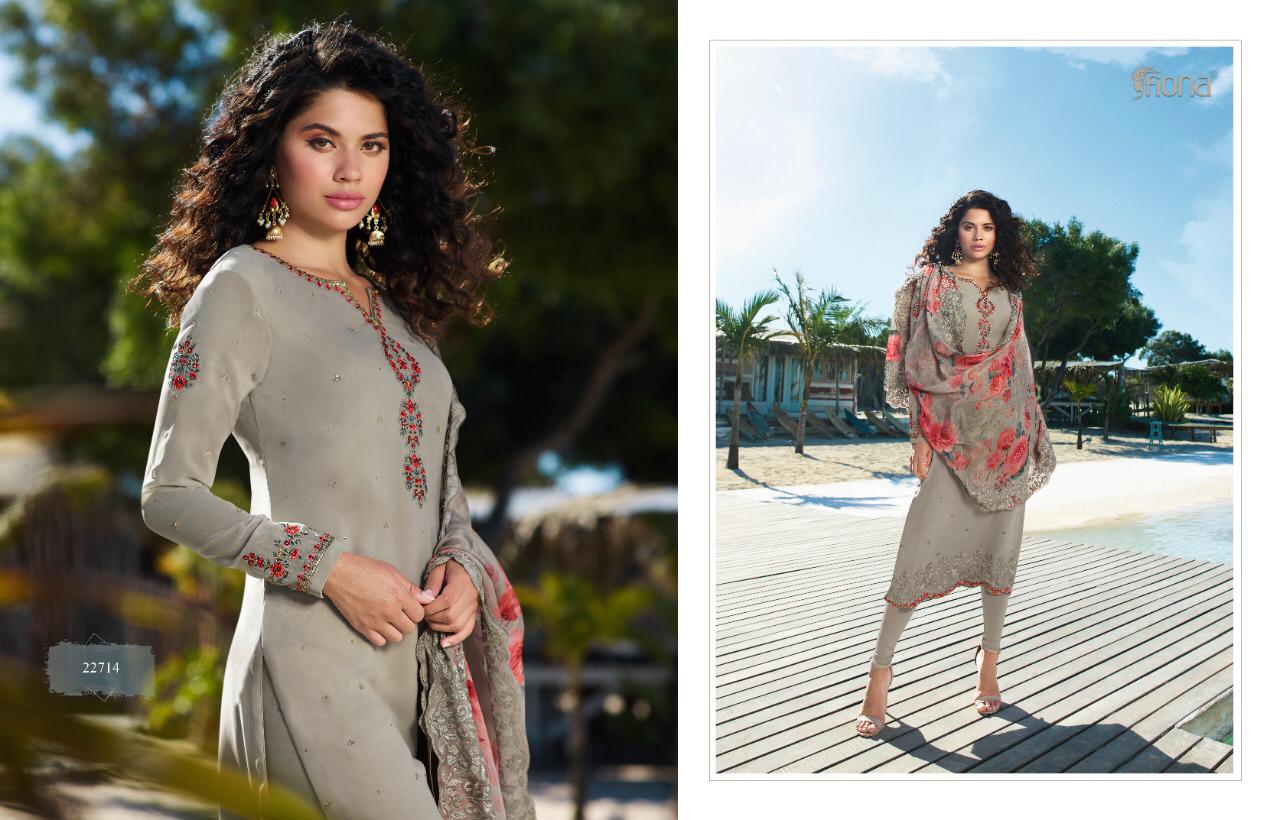 FIONA PRESENT SAANJH GEORGETTE STRAIGHT DESIGNER SALWAR KAMEEZ COLLECTION