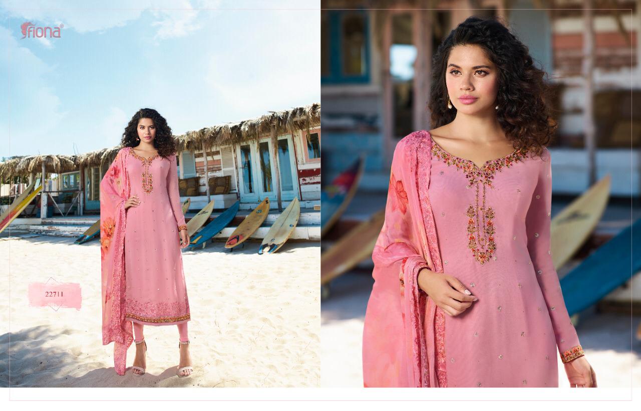 FIONA PRESENT SAANJH GEORGETTE STRAIGHT DESIGNER SALWAR KAMEEZ COLLECTION