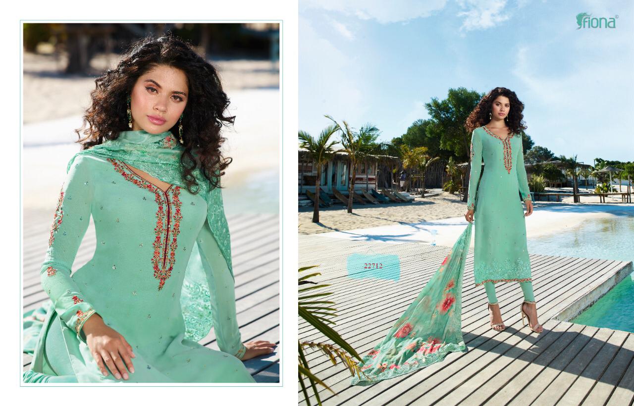 FIONA PRESENT SAANJH GEORGETTE STRAIGHT DESIGNER SALWAR KAMEEZ COLLECTION