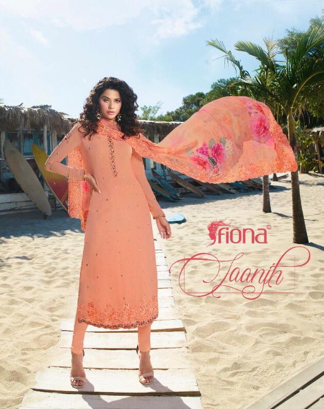 FIONA PRESENT SAANJH GEORGETTE STRAIGHT DESIGNER SALWAR KAMEEZ COLLECTION