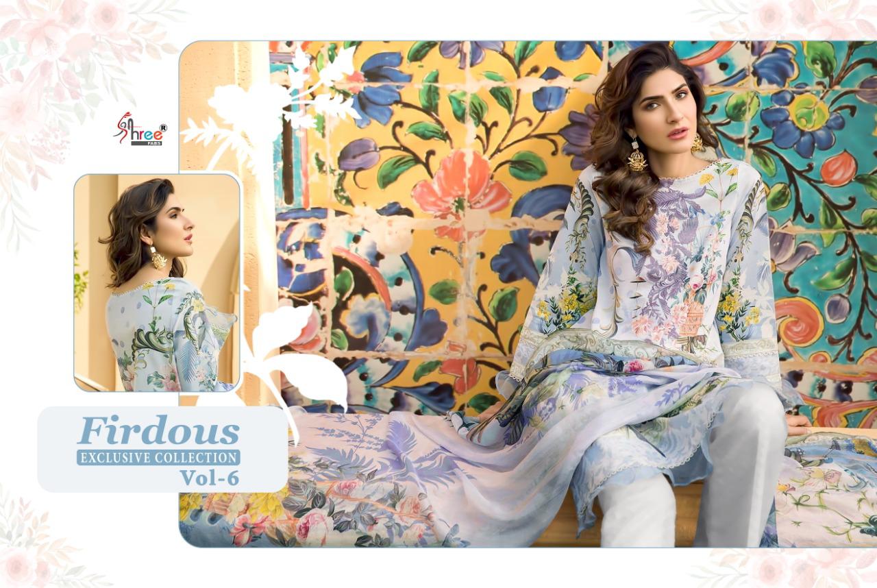 FIRDOUS EXCLUSIVE COLLECTION VOL 6 BY SHREE FABS JAM SILK PAKISTANI DRESS MATERIALS