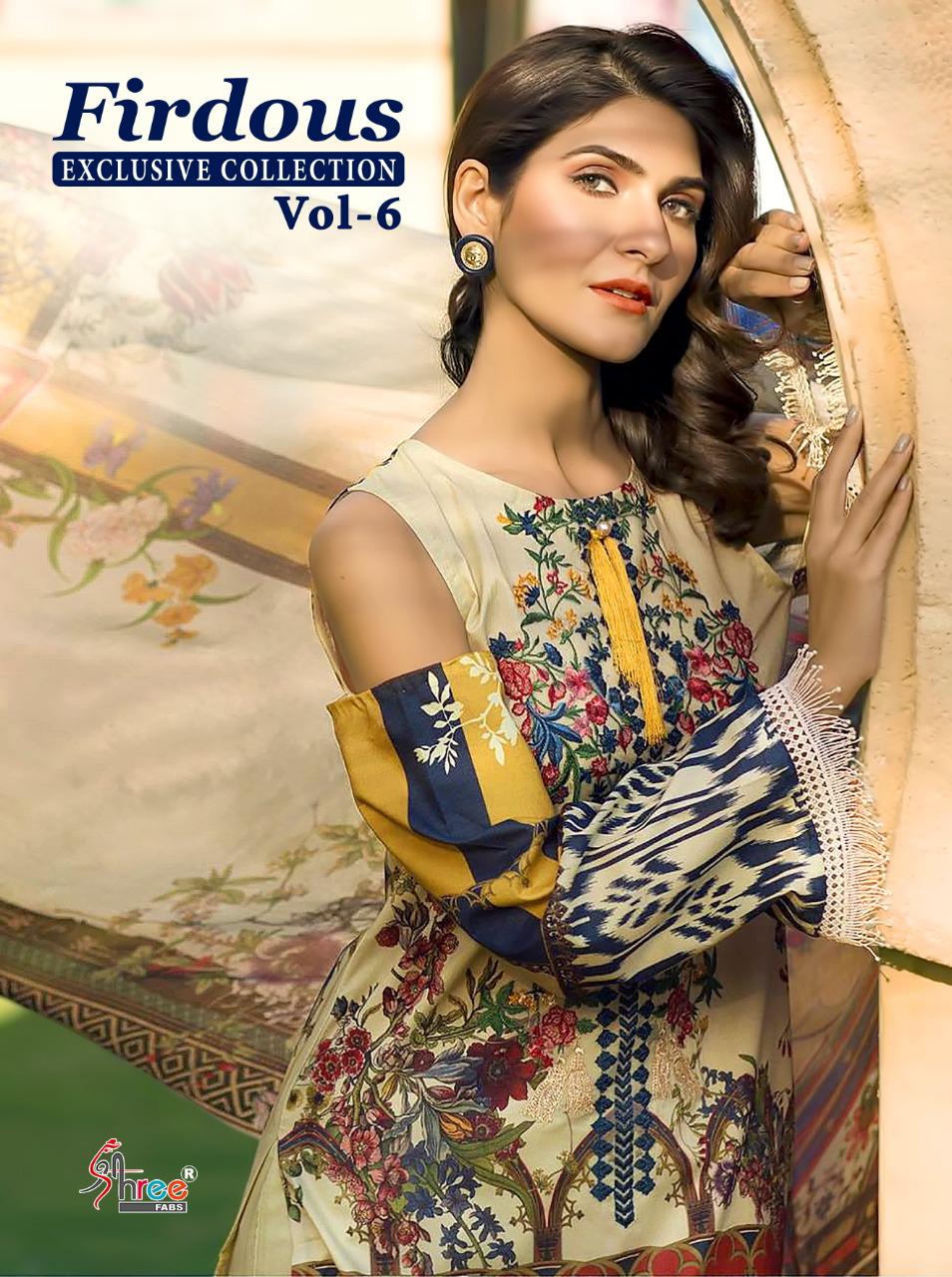 FIRDOUS EXCLUSIVE COLLECTION VOL 6 BY SHREE FABS JAM SILK PAKISTANI DRESS MATERIALS