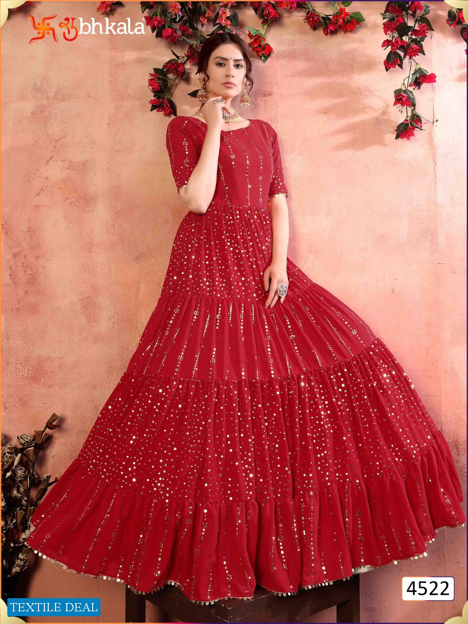 FLORY VOL 12 BY SHUBHKALA SILK GEORGETTE EVENING PARTY WEAR LONG GOWN WHOLESALER