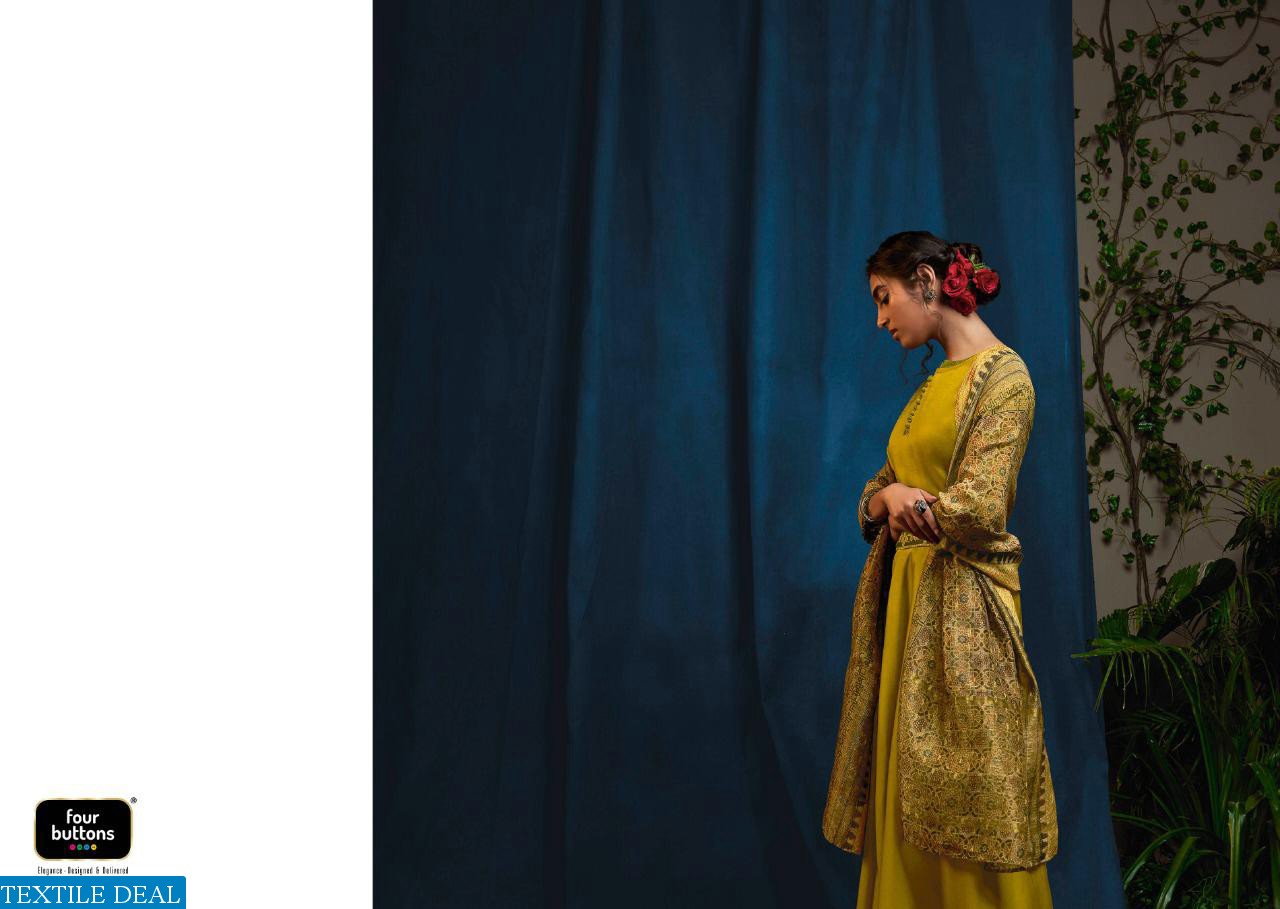 FOUR BUTTONS EARTH SILK LONG GOWN STYLE DESIGNER GOWNS WITH DUPATTA