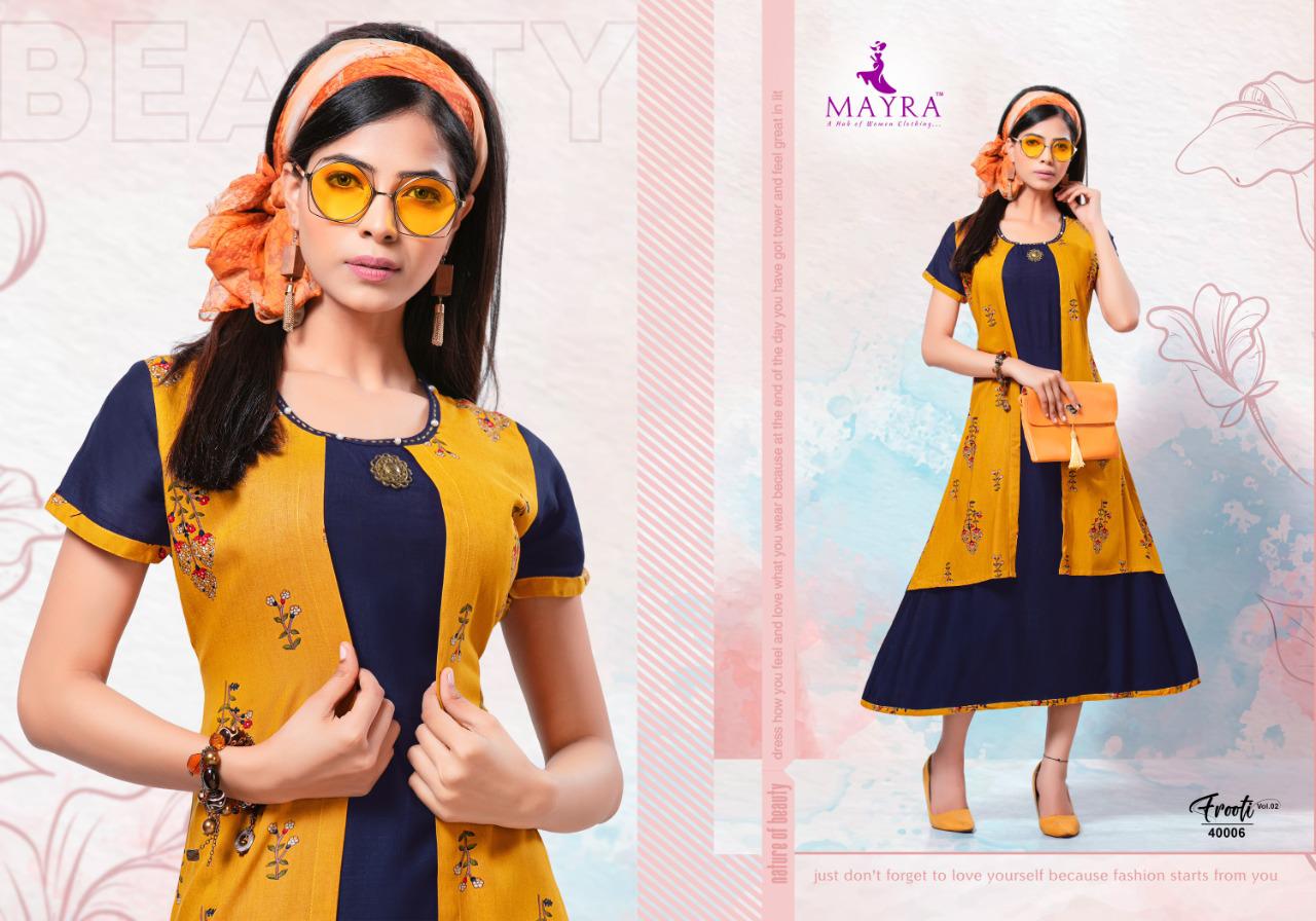 FROOTY VOL 2 BY MAYRA RAYON PRINT WITH ATTACHED JACKET PATTERN EXCLUSIVE KURTI