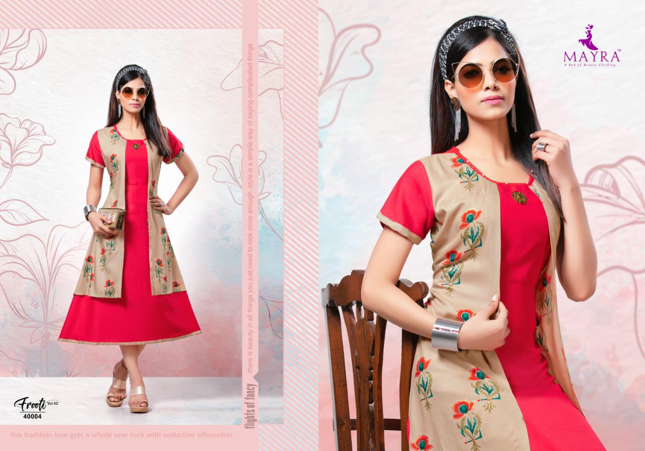 FROOTY VOL 2 BY MAYRA RAYON PRINT WITH ATTACHED JACKET PATTERN EXCLUSIVE KURTI
