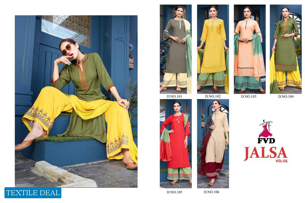 FVD Jalsa Vol-1 Wholesale Ready Made Top And Bottom And Dupatta