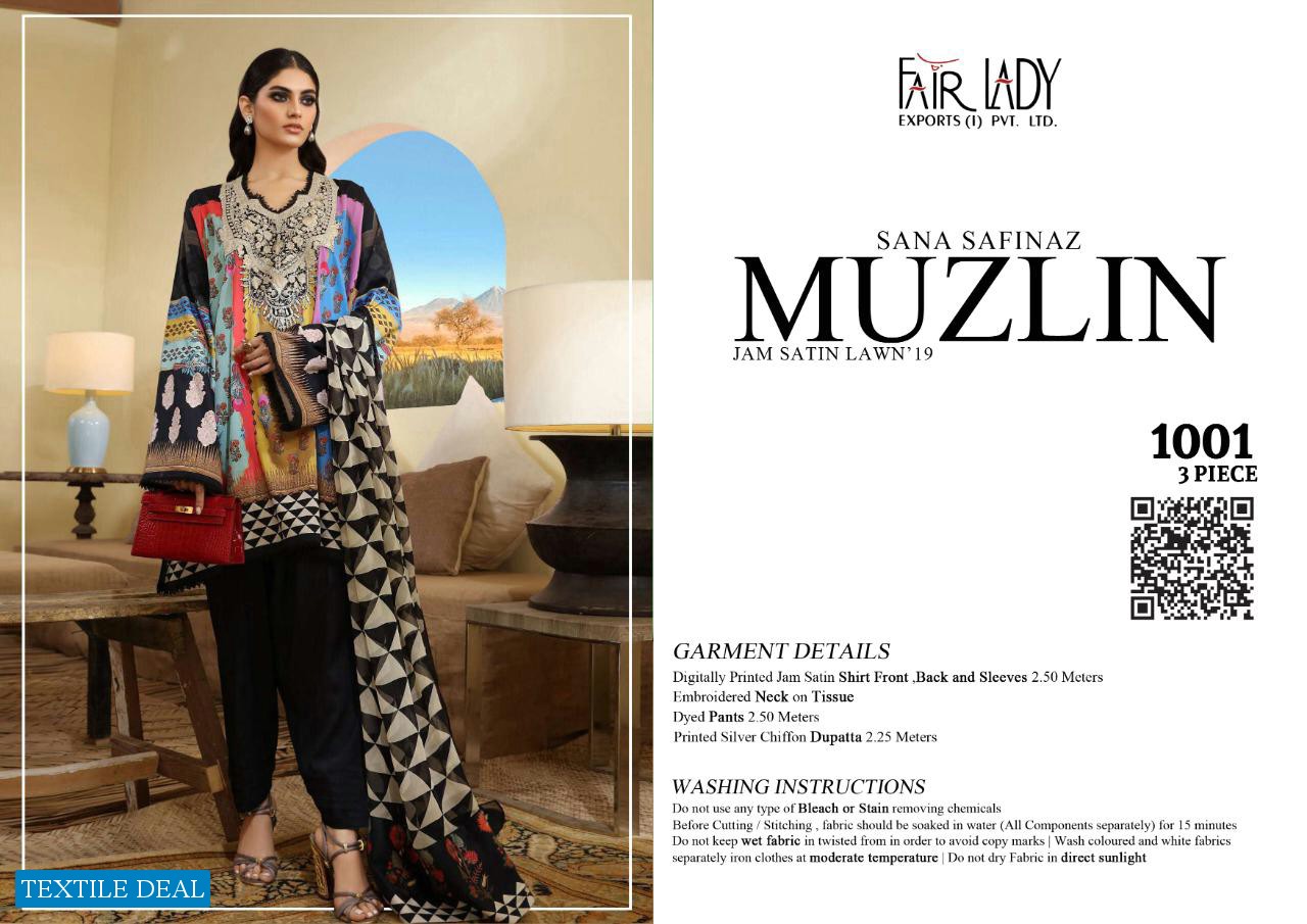 Fair Lady Muzlin Wholesale Pakistani Concept Dress Material