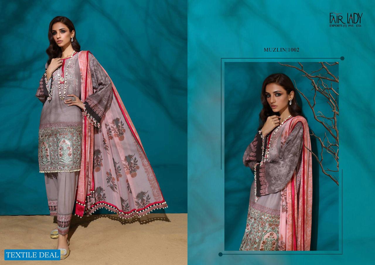 Fair Lady Muzlin Wholesale Pakistani Concept Dress Material