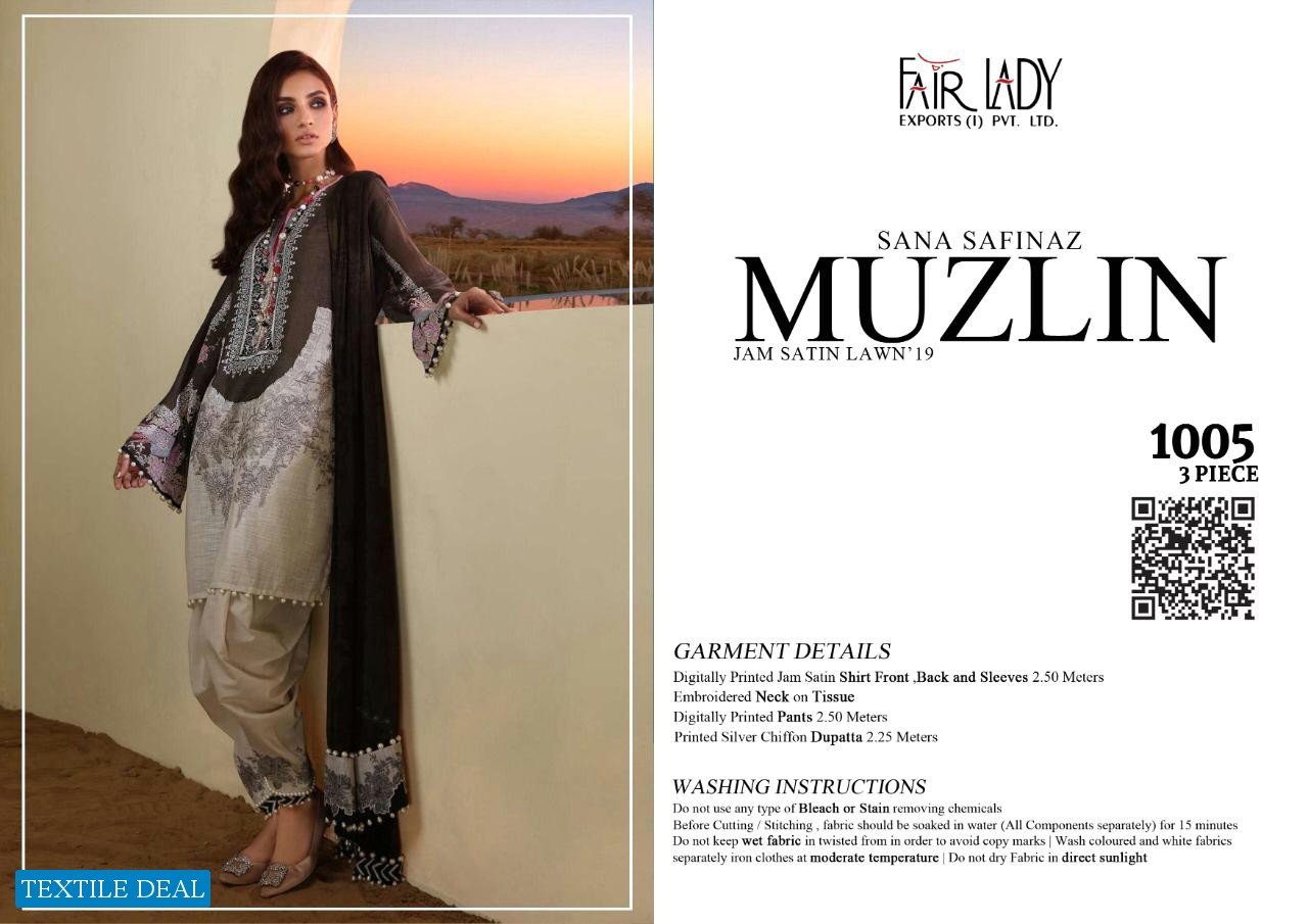 Fair Lady Muzlin Wholesale Pakistani Concept Dress Material