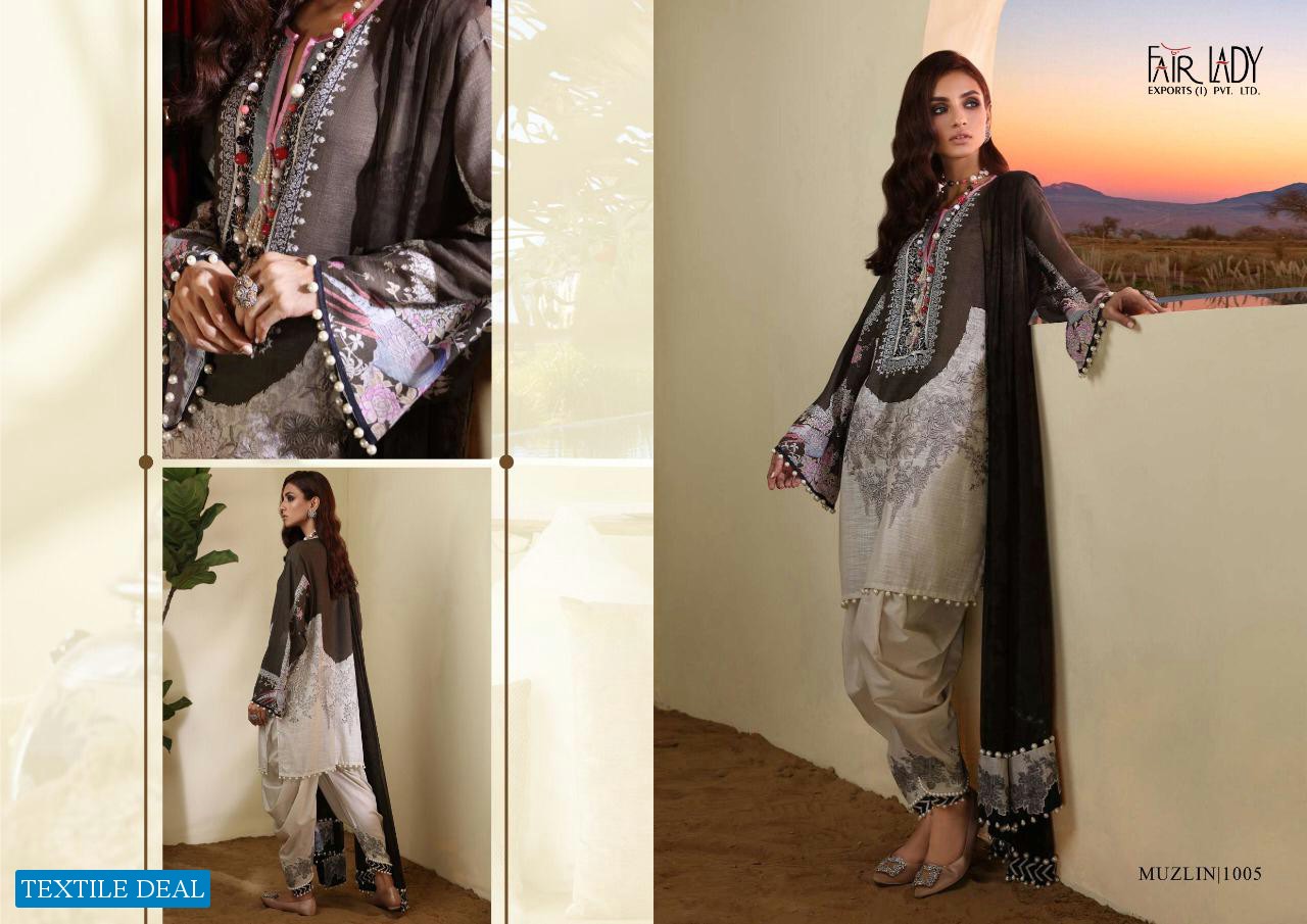 Fair Lady Muzlin Wholesale Pakistani Concept Dress Material