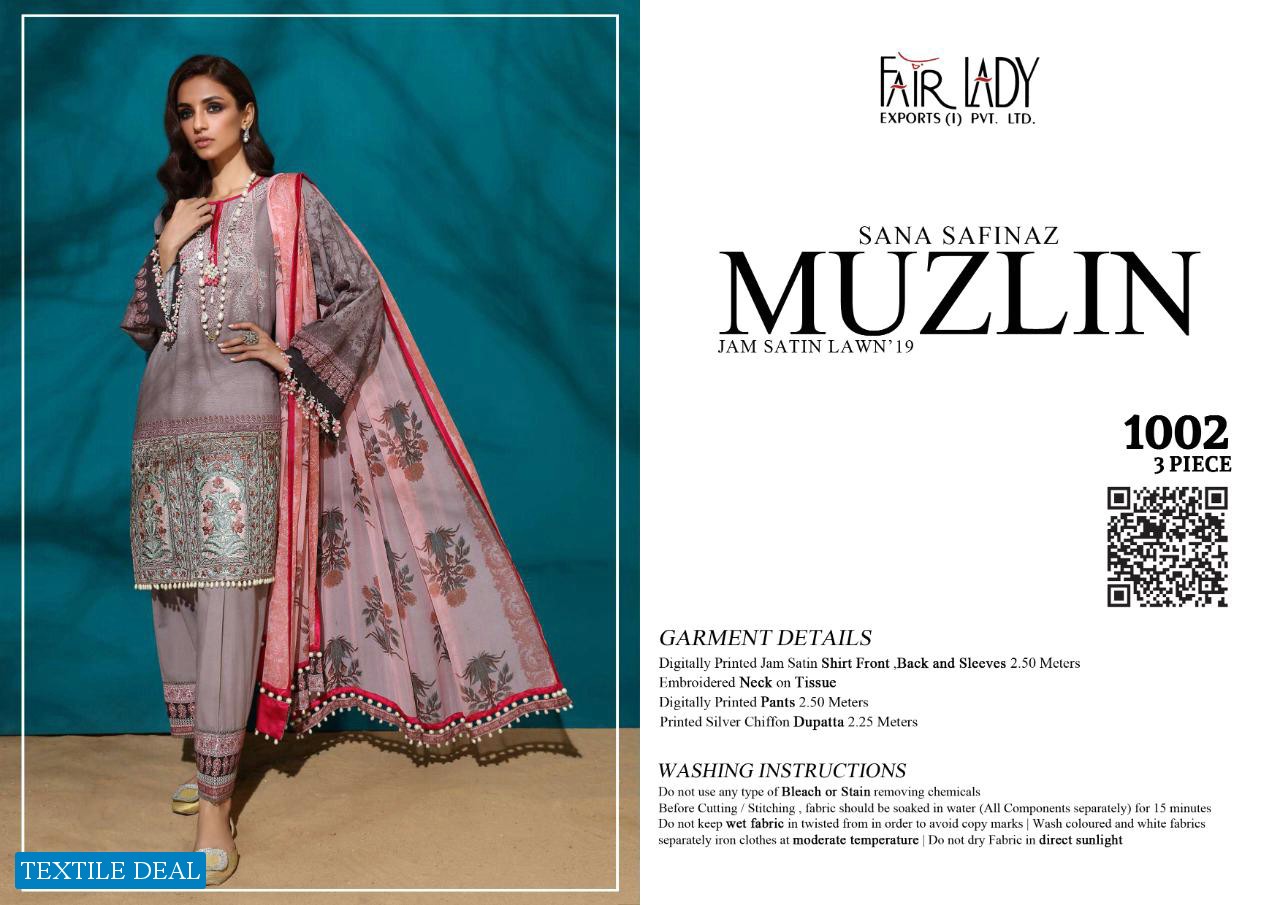 Fair Lady Muzlin Wholesale Pakistani Concept Dress Material