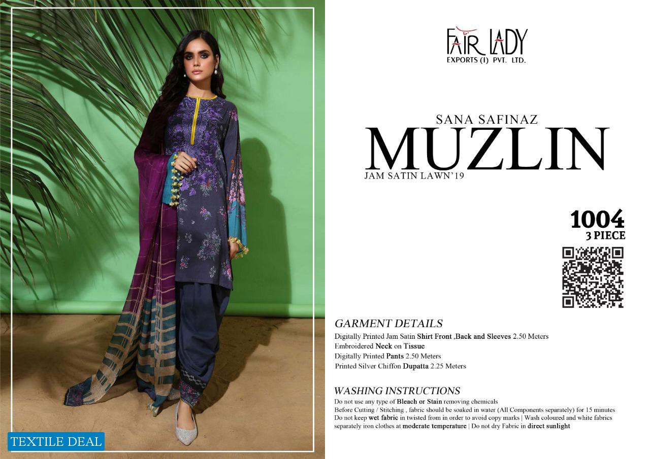 Fair Lady Muzlin Wholesale Pakistani Concept Dress Material