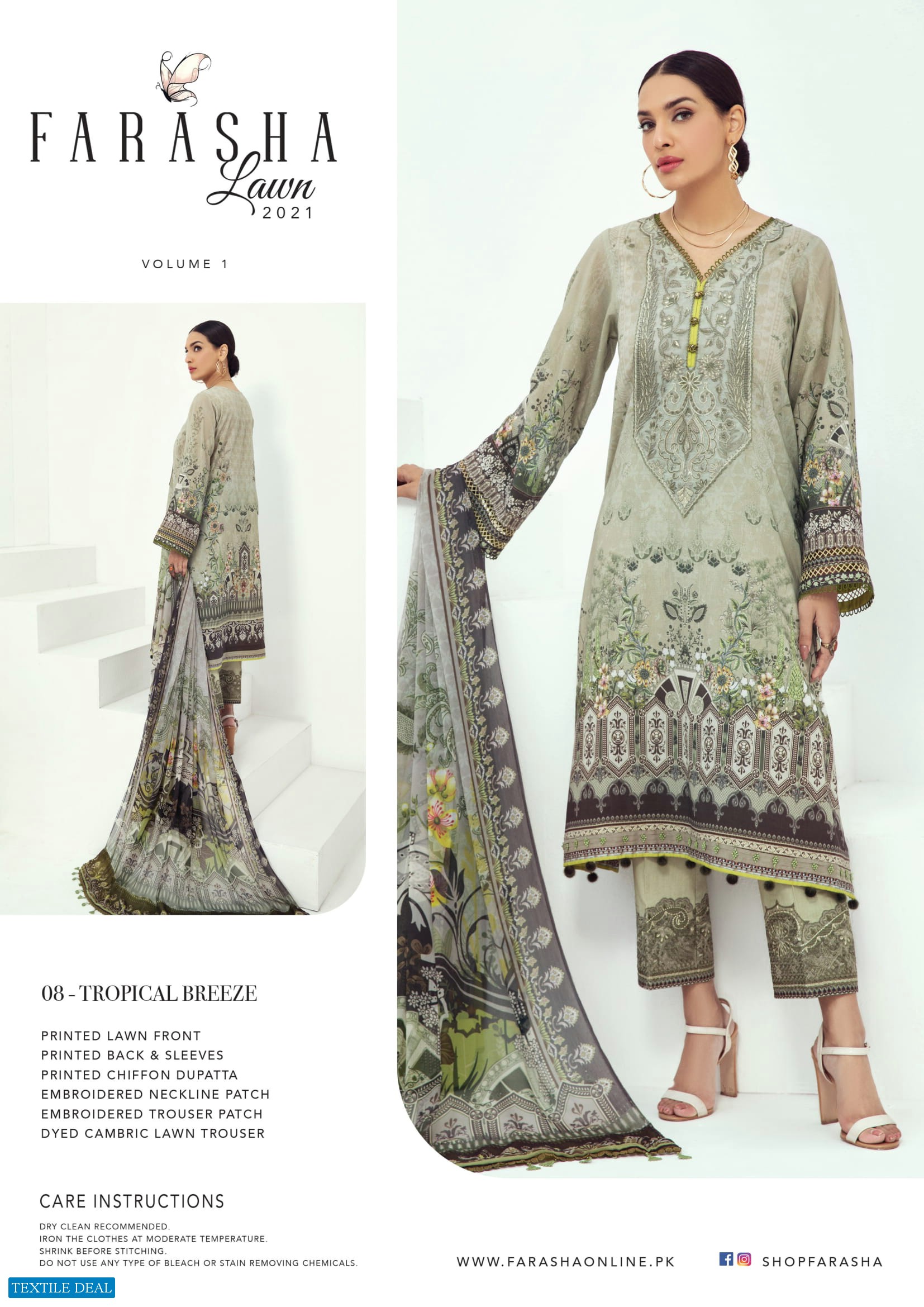 Farasha Lawn 2021 Wholesale Original Lawn Pakistani Dress