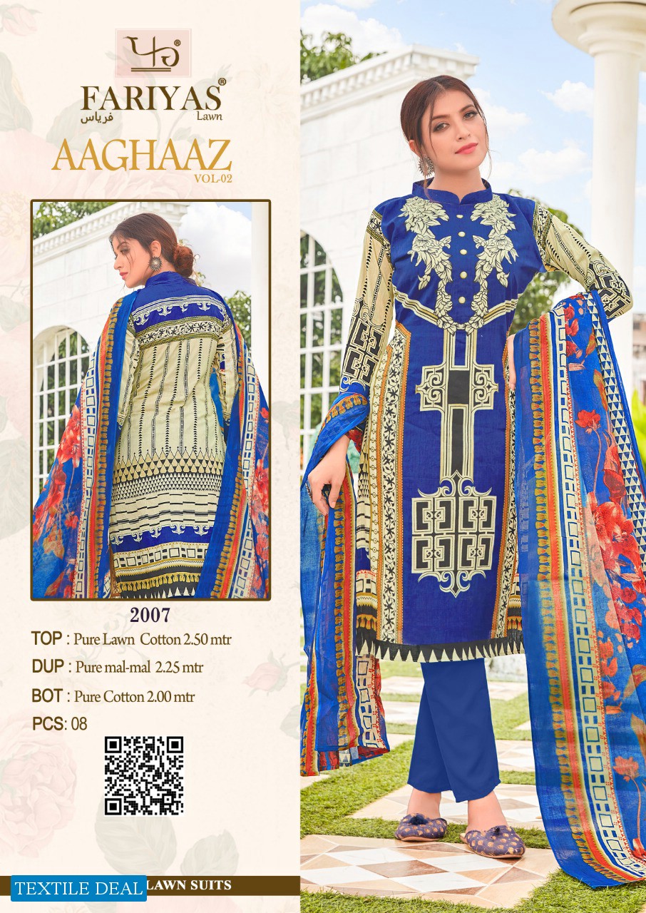 Fariyas Aaghaaz Vol-2 Wholesale Pure Lawn Dress Material