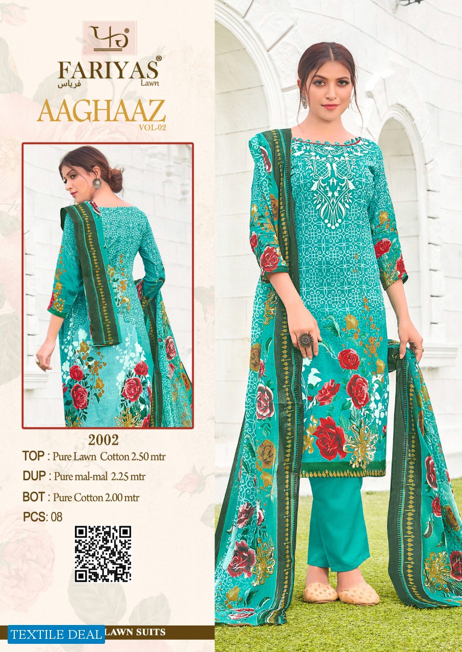 Fariyas Aaghaaz Vol-2 Wholesale Pure Lawn Dress Material