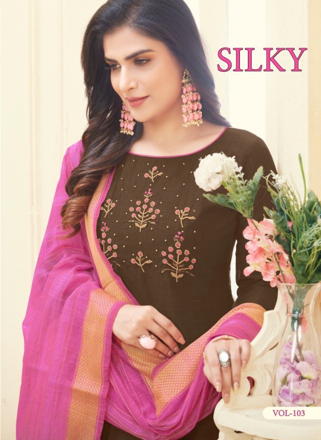 Fashion Floor Silky Wholesale Dress Material