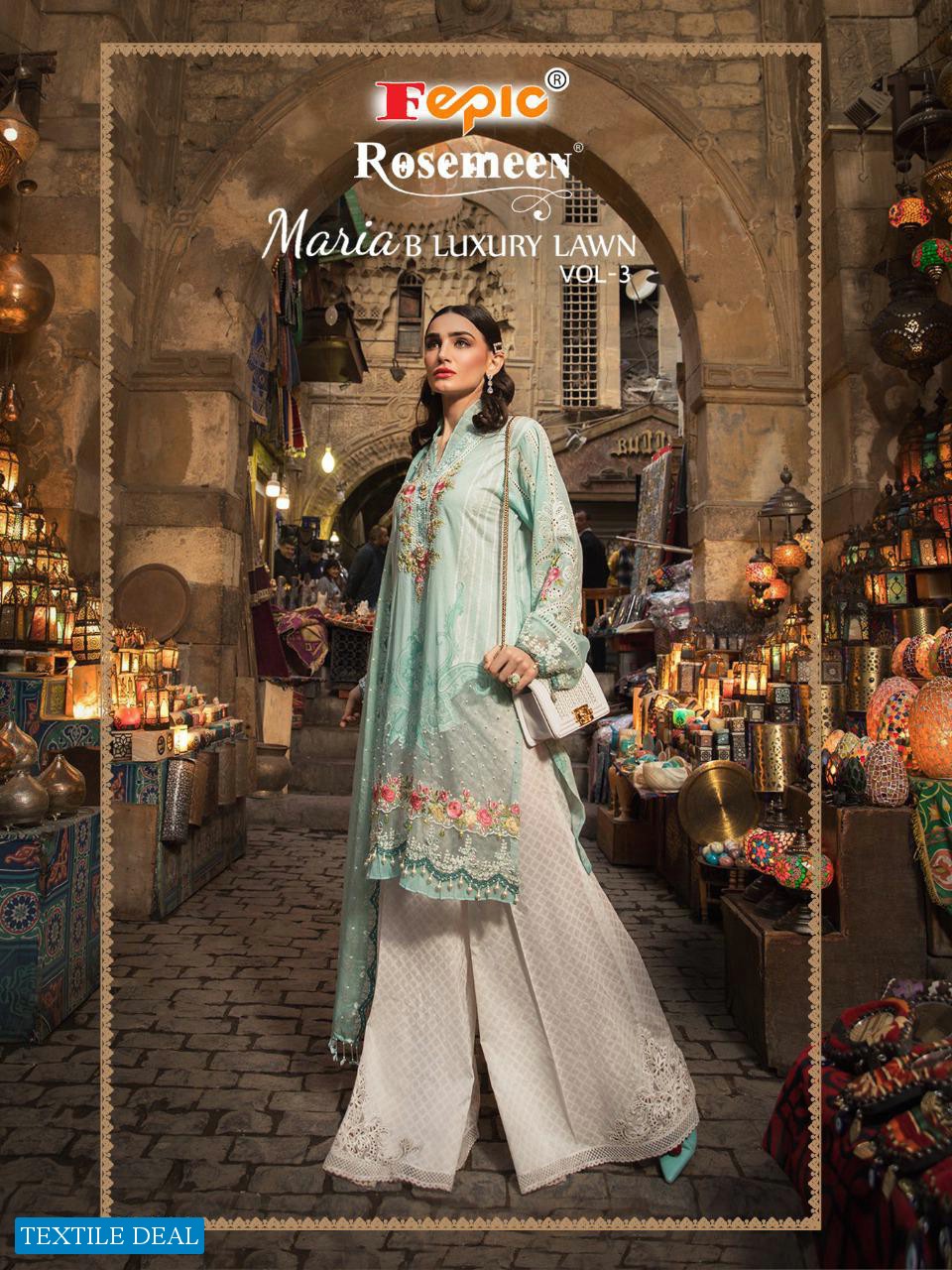 Fepic Rosemeen Maria B Luxury Lawn Vol-3 Wholesale Pakistani Dress