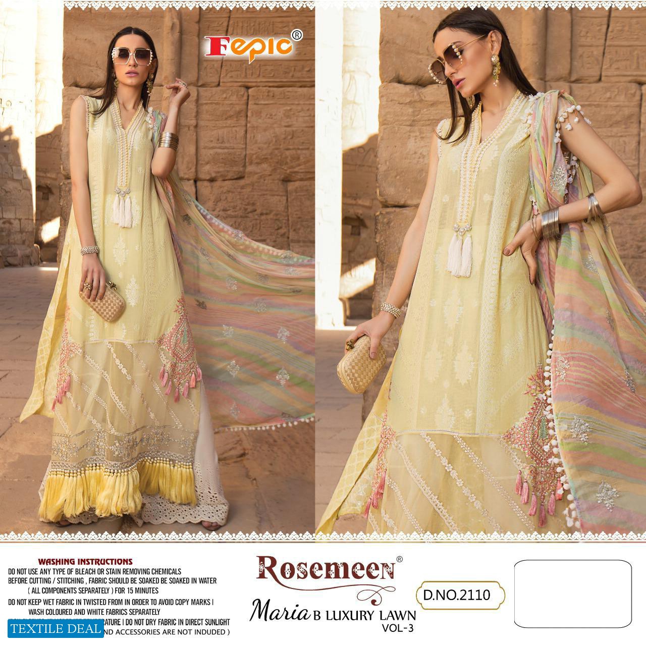Fepic Rosemeen Maria B Luxury Lawn Vol-3 Wholesale Pakistani Dress