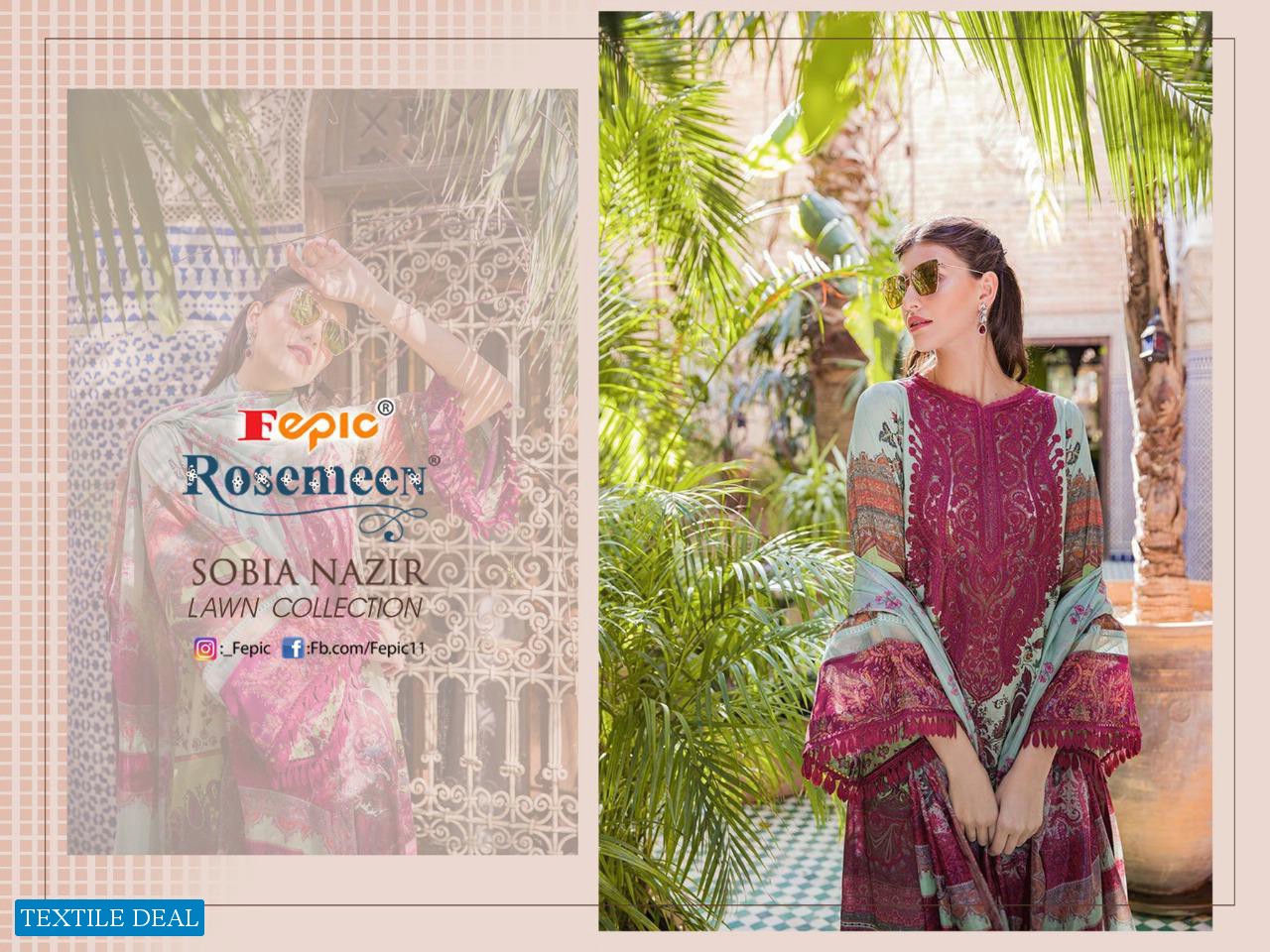 Fepic Rosemeen Sobia Nazir Wholesale Pakistani Lawn Collection