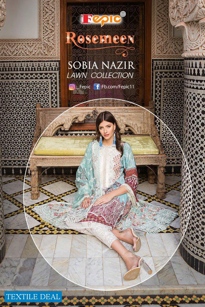 Fepic Rosemeen Sobia Nazir Wholesale Pakistani Lawn Collection