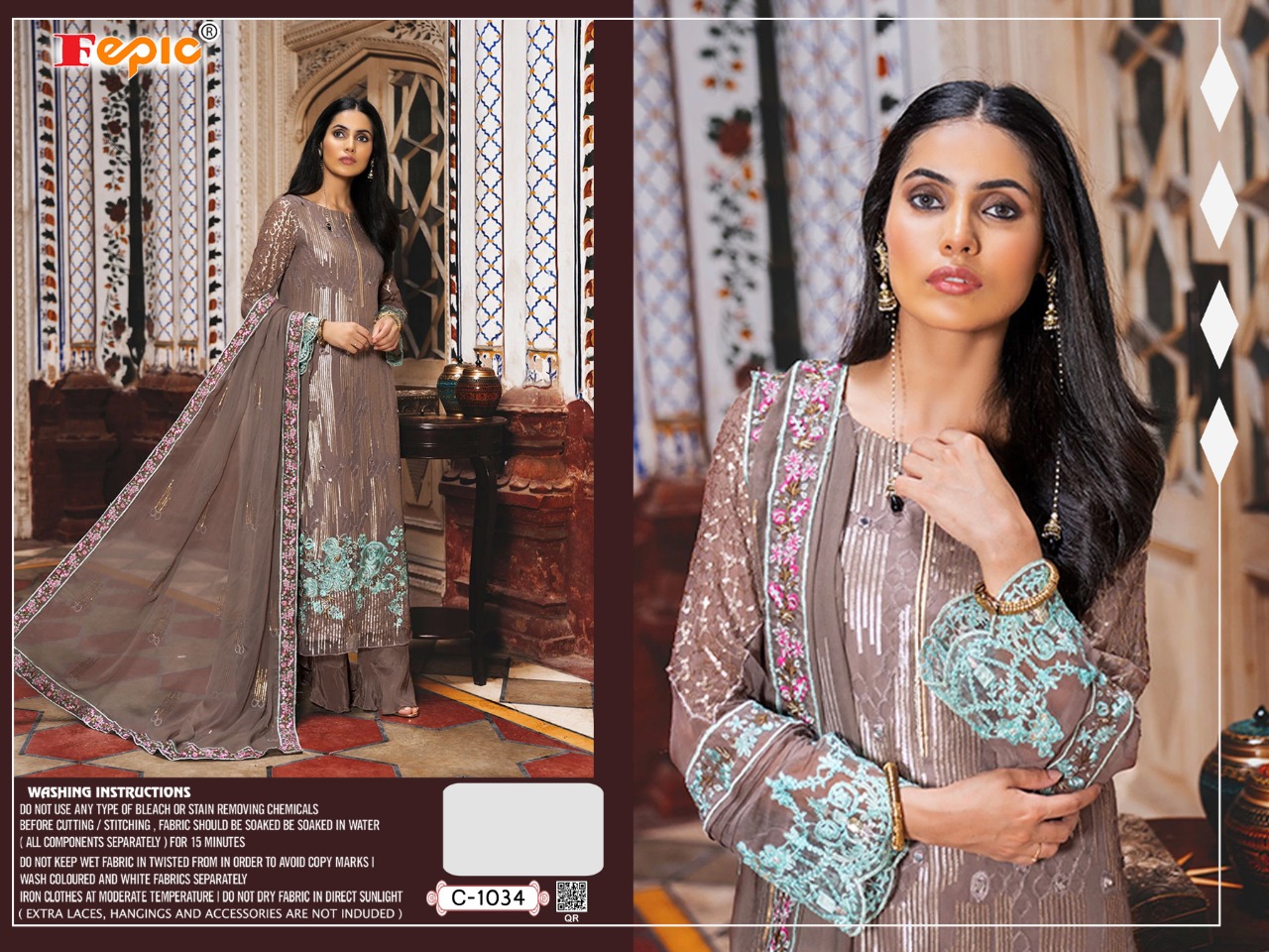 Fepic rosemeen paradise d no c 1034 georgette salwar suit wholesale in India