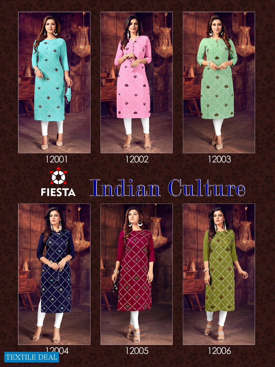 Fiesta Indian Culture Wholesale Shopping Embroidered Kurtis Catalog