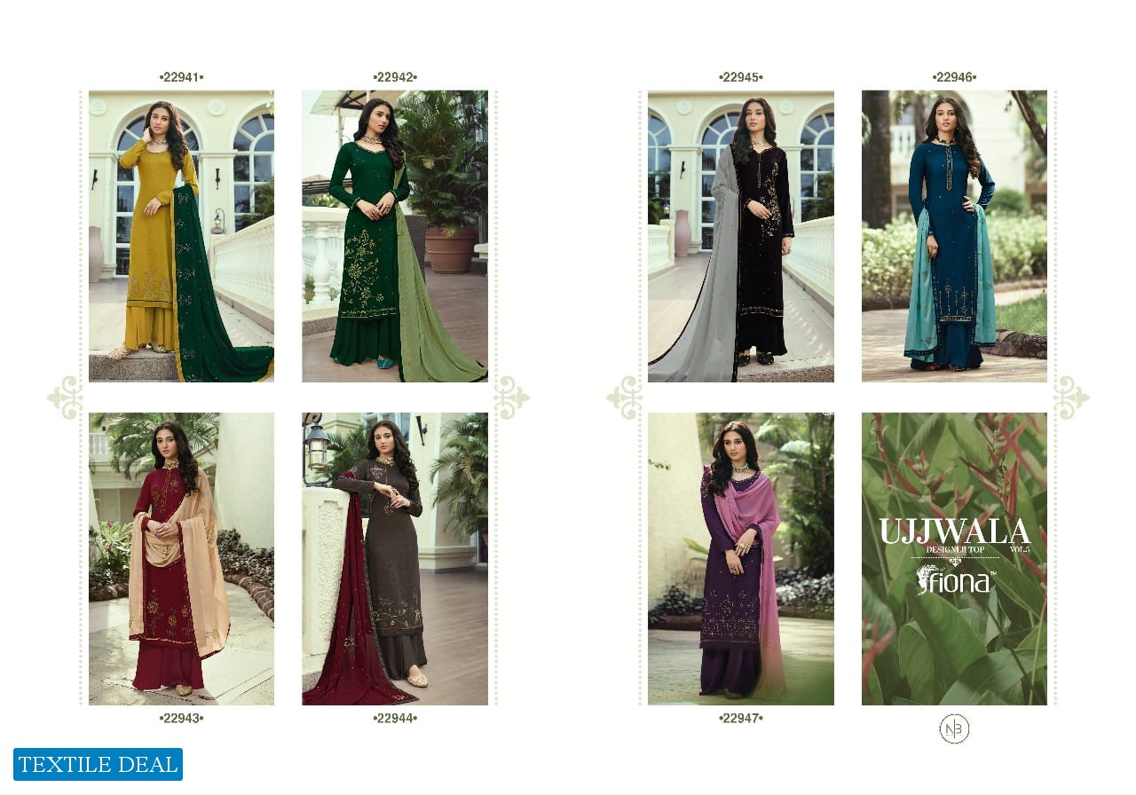Fiona Ujjwala Vol-5 Wholesale Straight Salwar Kameez
