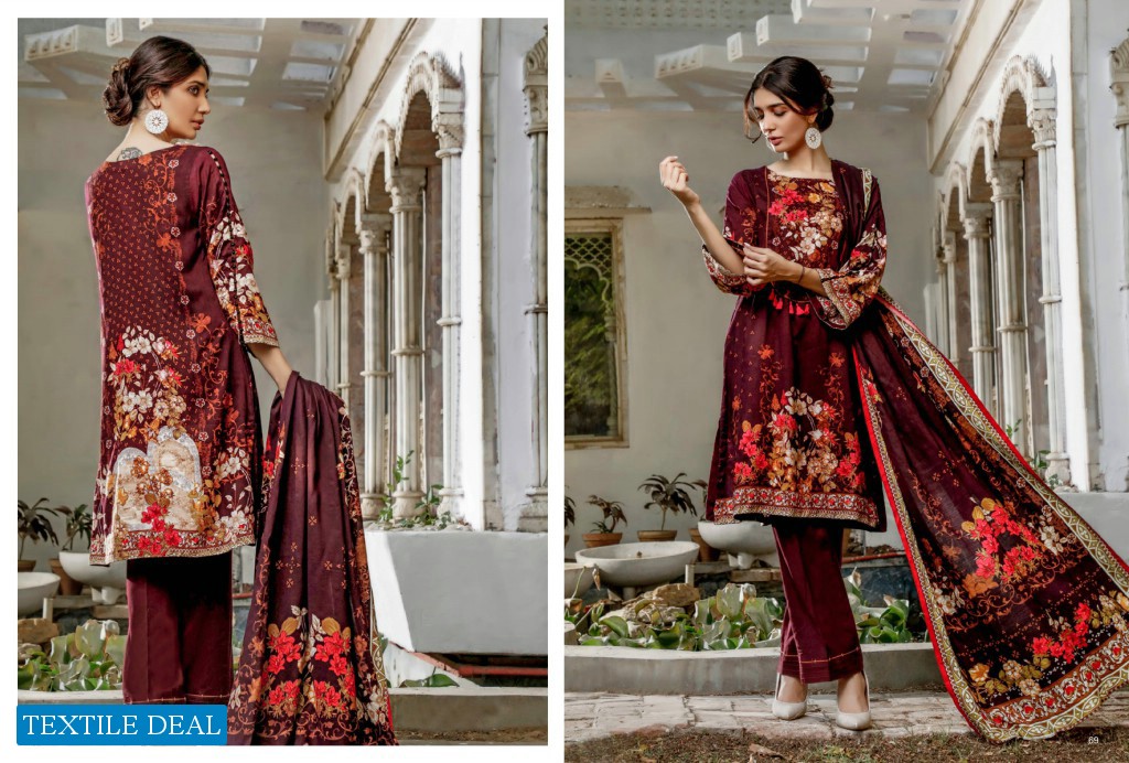Firdous Resham Printed Linen Winter Collection Part-4 Wholesale Branded Pakistani Dresses