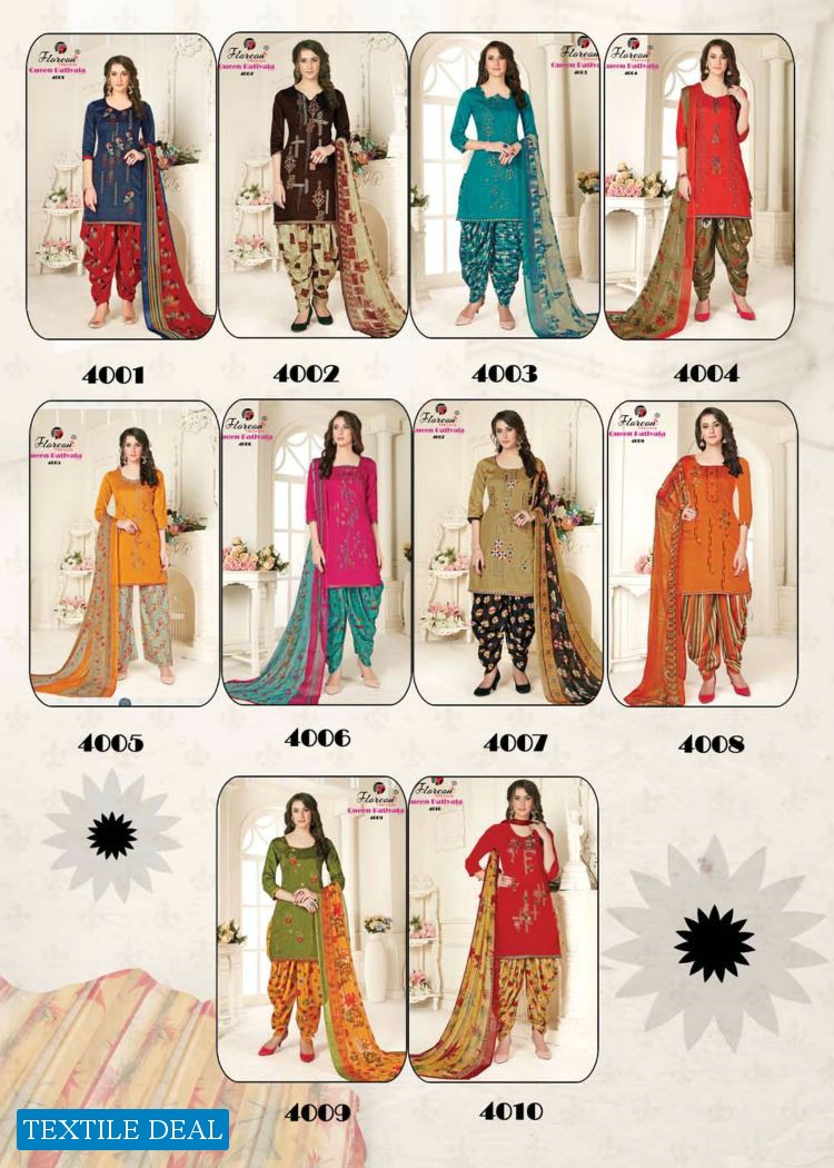 Floreon Queen patiyala vol-4 Wholesale patiala dress materials