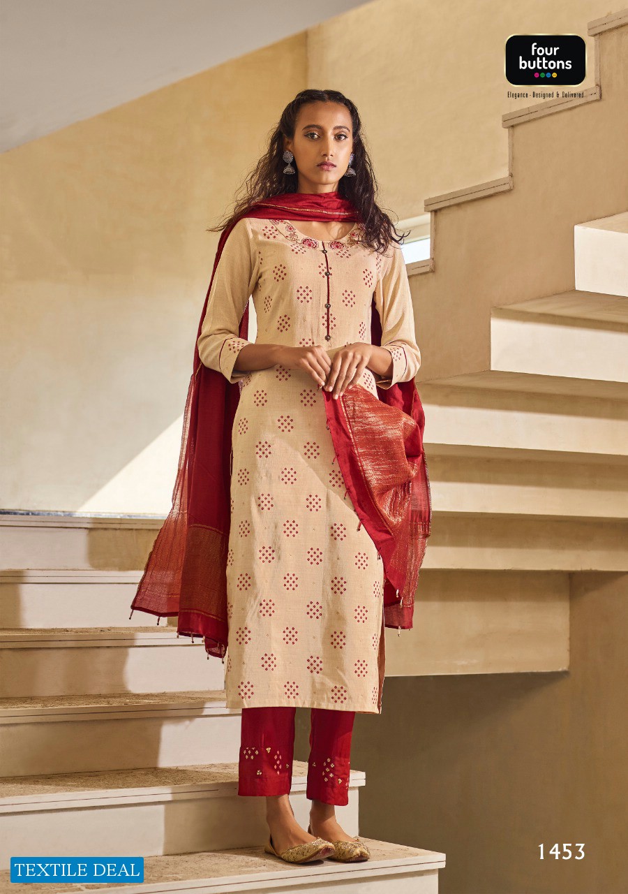 Four Buttons Lemon Vol-2 Wholesale Shopping Kurti With Bottom And Dupatta