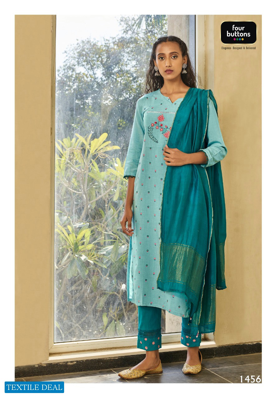 Four Buttons Lemon Vol-2 Wholesale Shopping Kurti With Bottom And Dupatta