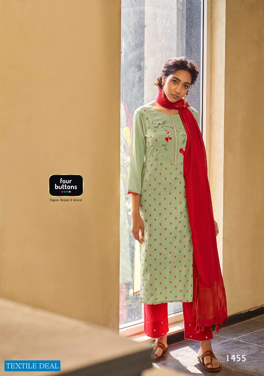 Four Buttons Lemon Vol-2 Wholesale Shopping Kurti With Bottom And Dupatta
