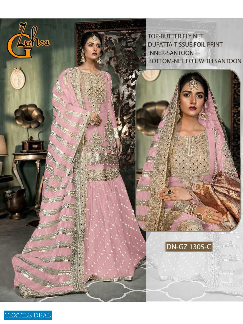 G Zahra 1305 Colour Wholesale heavy Pakistani Dress